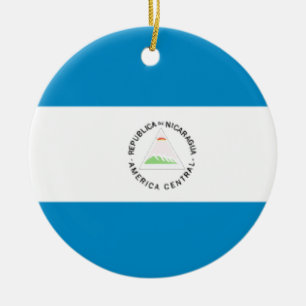 Nicaragua Flag Ceramic Tree Decoration