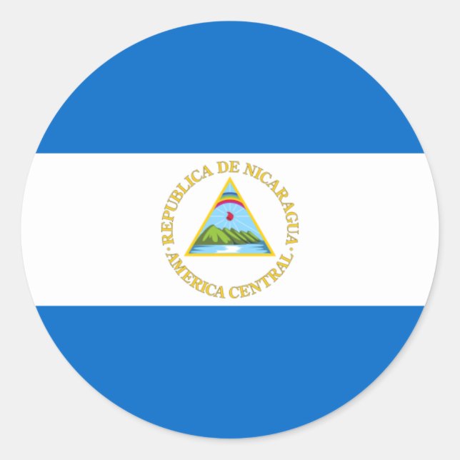 Nicaragua Flag Classic Round Sticker (Front)