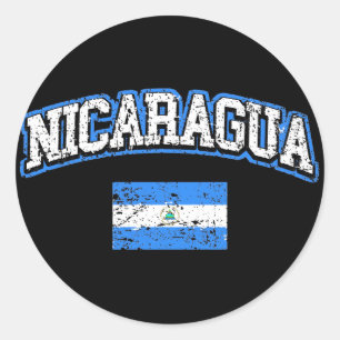 Nicaragua Flag Classic Round Sticker