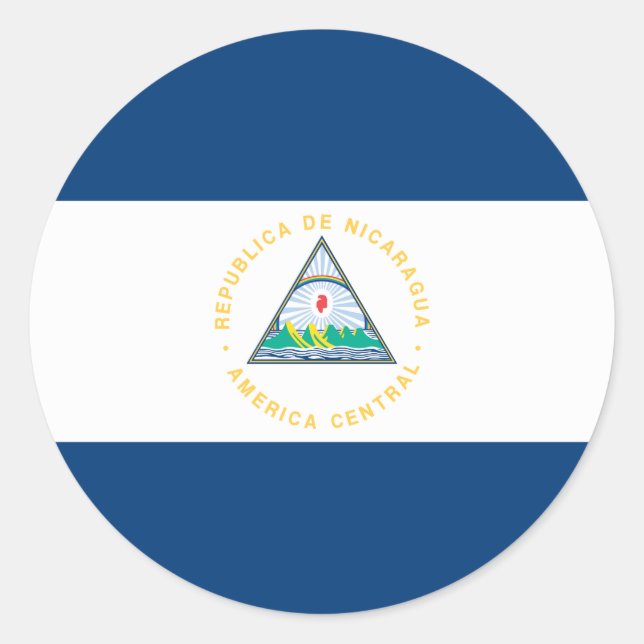 Nicaragua Flag Classic Round Sticker (Front)