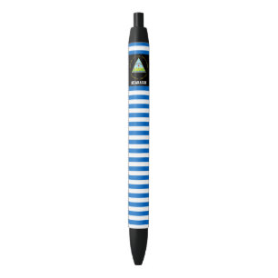 Nicaragua Flag Cute Patriotic Black Ink Pen