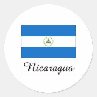 Nicaragua Flag Design Classic Round Sticker