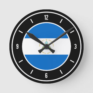 Nicaragua Flag Elegant Round Clock