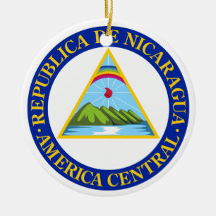 NICARAGUA - flag/emblem/coat of arms/symbol Ceramic Tree Decoration