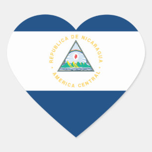 Nicaragua Flag Heart Sticker