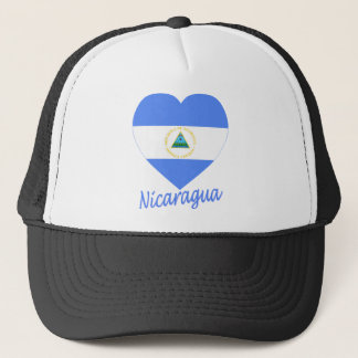 Nicaragua Flag Heart Trucker Hat