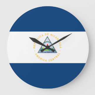 Nicaragua Flag Large Clock