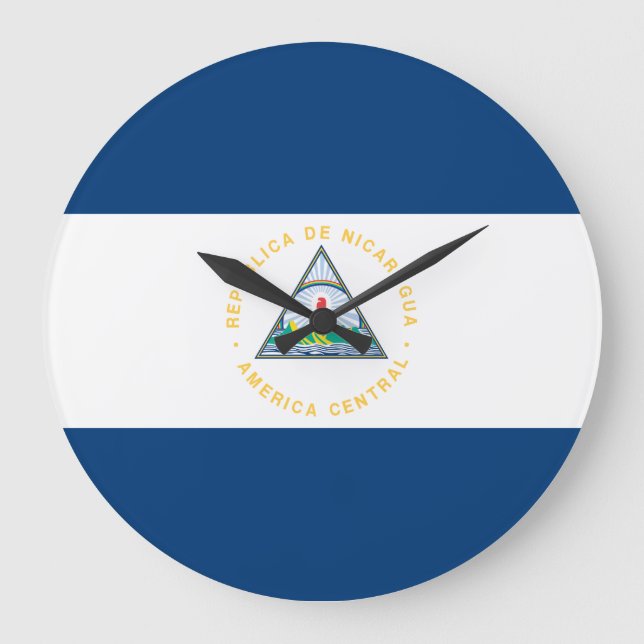 Nicaragua Flag Large Clock (Front)
