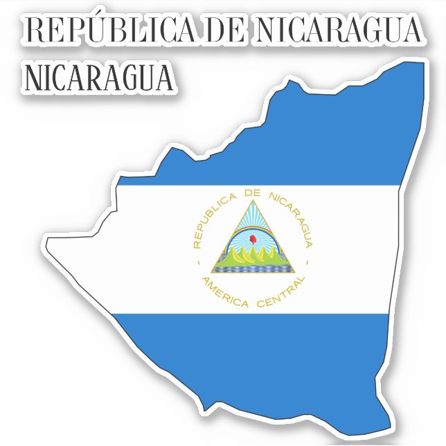 Nicaragua Flag Map (Front)