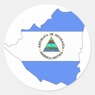 Nicaragua flag map classic round sticker