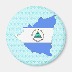 Nicaragua Flag Map full size Magnet