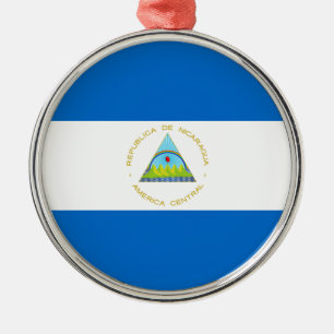 Nicaragua flag metal tree decoration