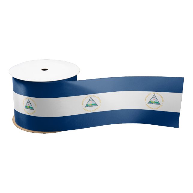 Nicaragua Flag & Nicaragua travel, holiday/sports Satin Ribbon (Spool)