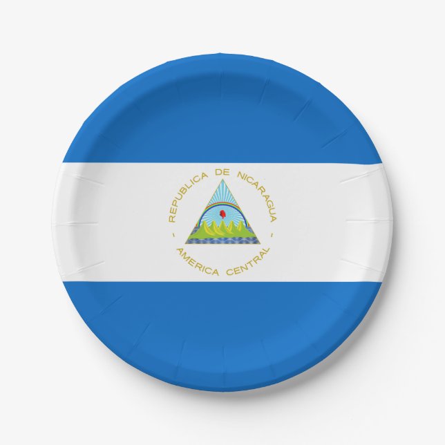 Nicaragua flag paper plate (Front)