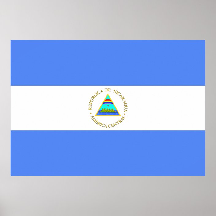 Nicaragua Flag Poster | Zazzle.co.uk