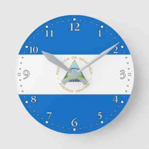 Nicaragua Flag Round Clock