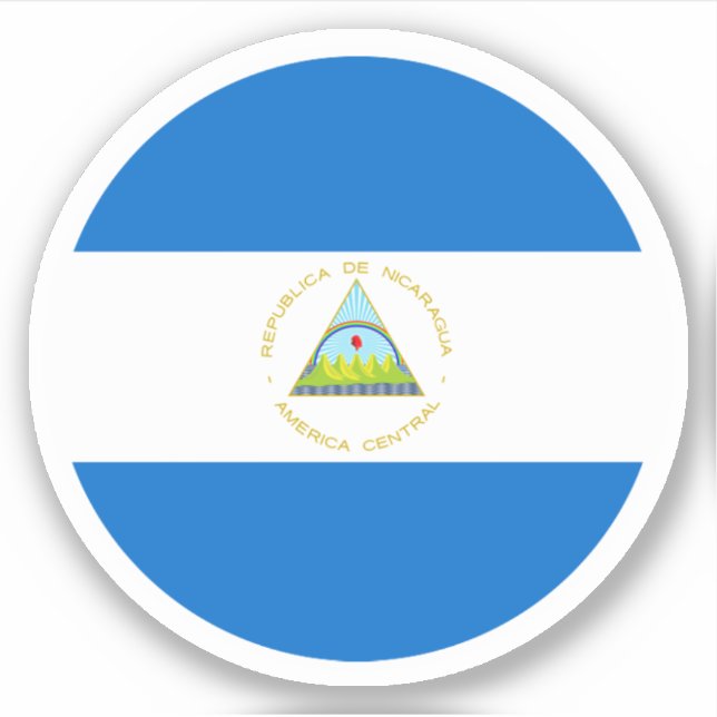 Nicaragua Flag Round Sticker (Front)