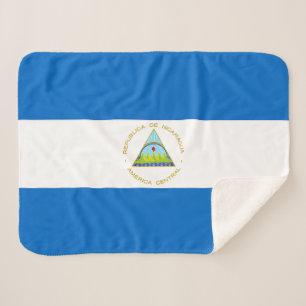 Nicaragua Flag Sherpa Blanket