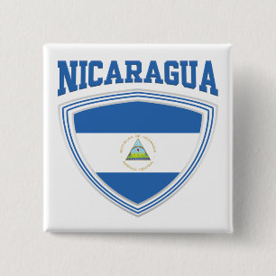 Nicaragua Flag Shield 15 Cm Square Badge