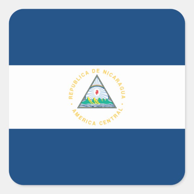 Nicaragua Flag Square Sticker (Front)