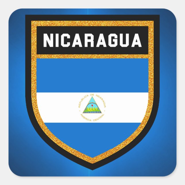 Nicaragua Flag Square Sticker (Front)