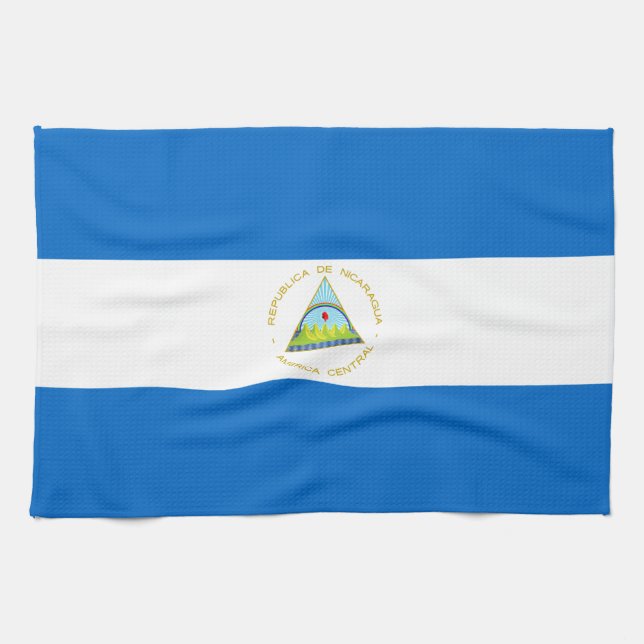 Nicaragua Flag Tea Towel (Horizontal)