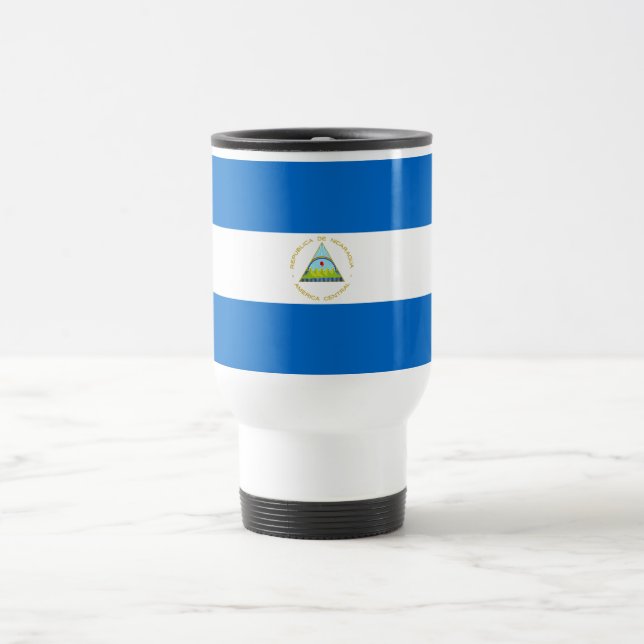 Nicaragua Flag Travel Mug (Center)