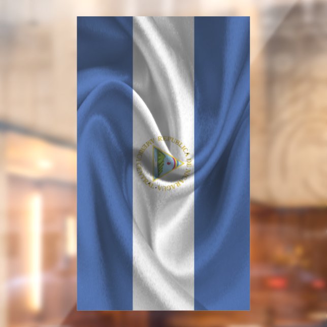 Nicaragua Flag Window Cling (Sheet 2)