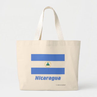 Nicaragua Flag with Name Large Tote Bag
