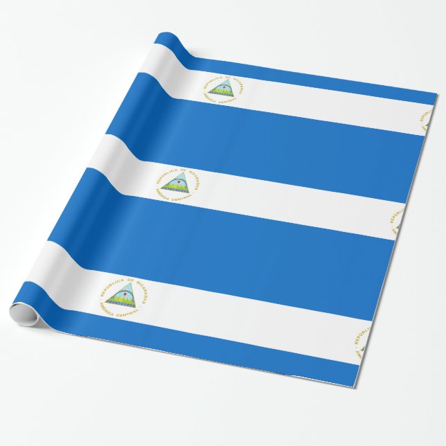Nicaragua flag wrapping paper (Unrolled)