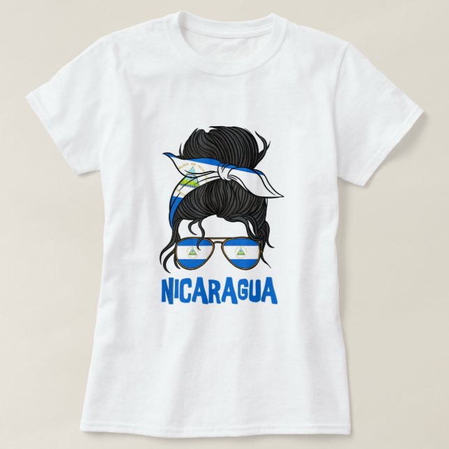 Nicaragua For Girl Nicaraguan Flag for Women Nicar T-Shirt (Design Front)