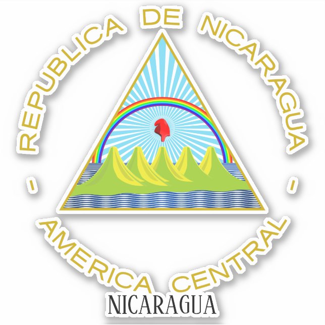 Nicaragua National Coat Of Arms Patriotic (Front)