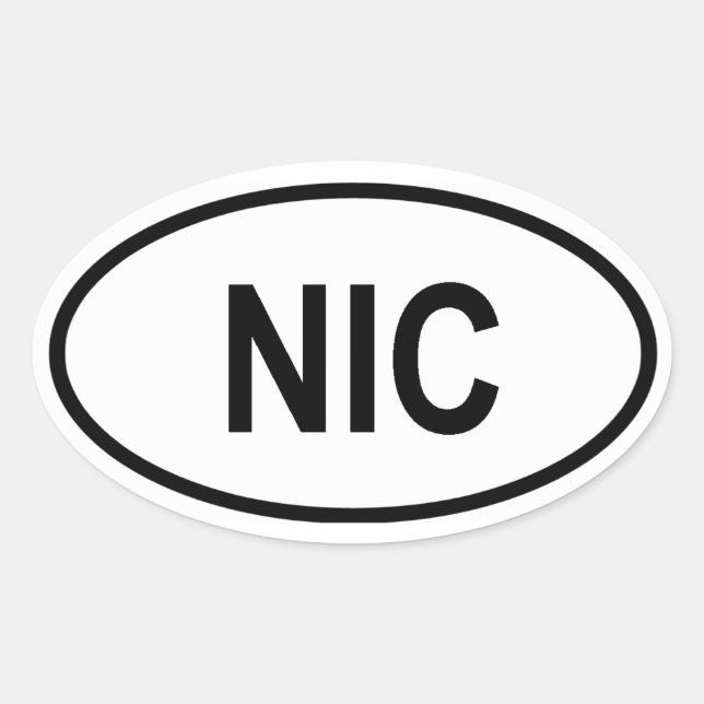 Nicaragua "NIC" Oval Sticker (Front)
