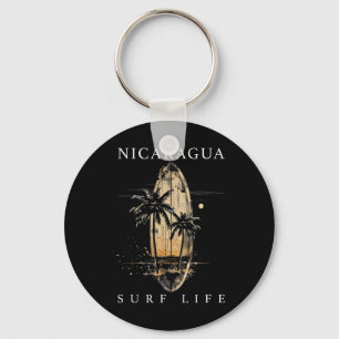 Nicaragua Nica Surf Vintage Surfer Key Ring