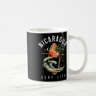 Nicaragua Nica Surf Vintage Surfing Surfer Coffee Mug