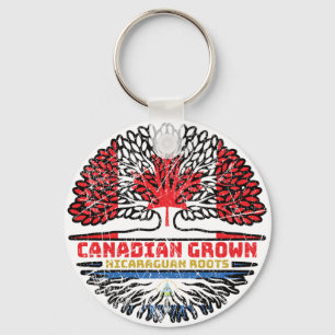 Nicaragua Nicaraguan Canadian Canada Tree Roots Key Ring