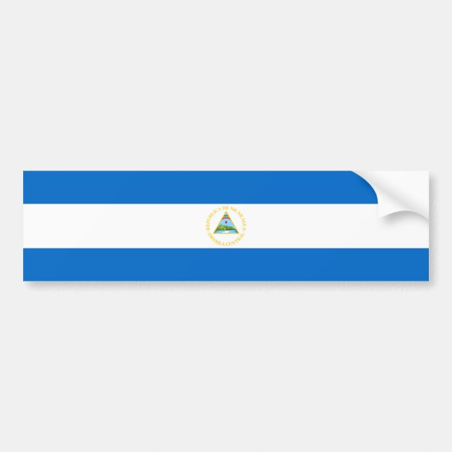 Nicaragua/Nicaraguan Flag Bumper Sticker (Front)
