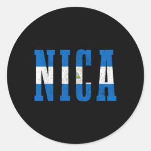 Nicaragua Nicaraguan Flag Pride Nica Classic Round Sticker