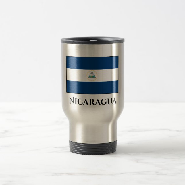 Nicaragua (Nicaraguan) Flag Travel Mug (Center)