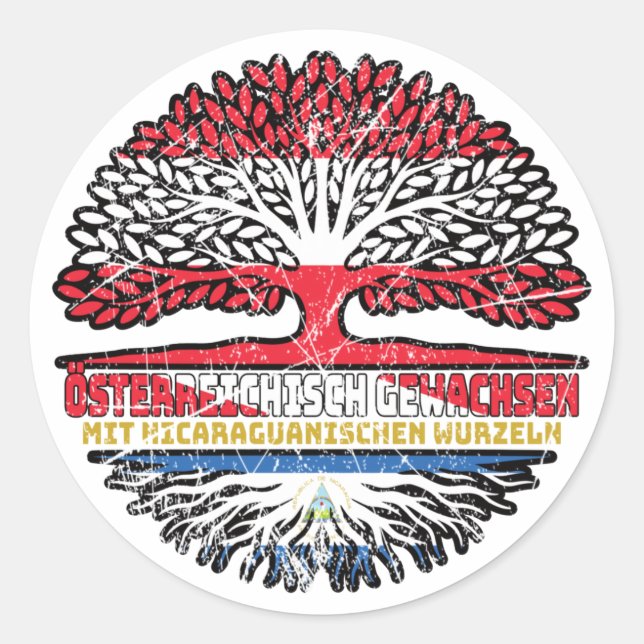 Nicaragua Nicaraguanisch Österreichisch Österreich Classic Round Sticker (Front)