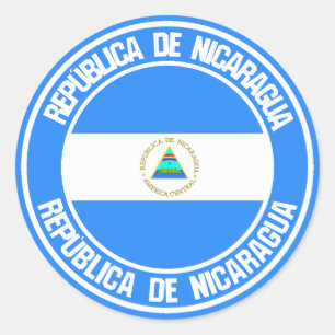 Nicaragua Round Emblem Classic Round Sticker