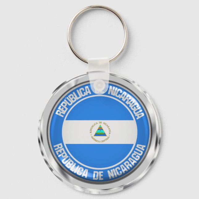 Nicaragua Round Emblem Key Ring (Front)