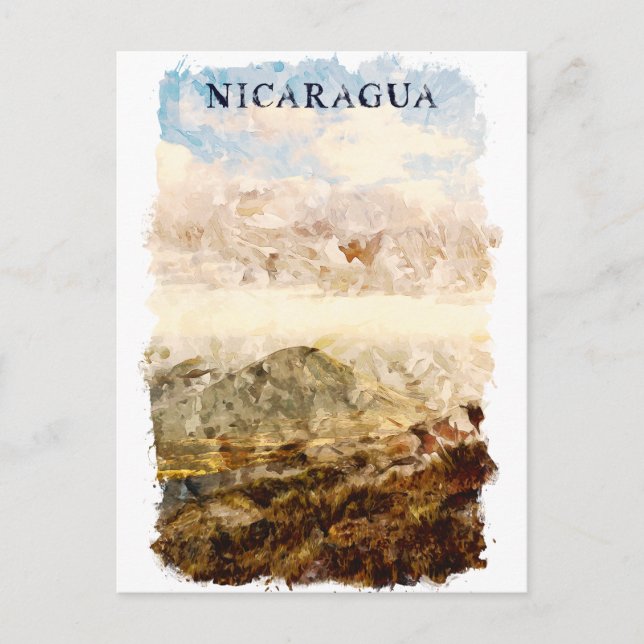 Nicaragua Scenery Watercolor Travel Postcard (Front)
