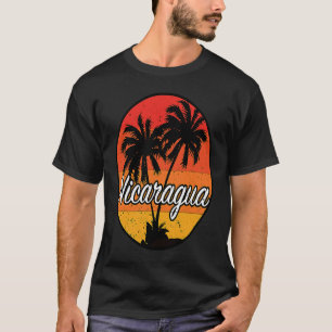Nicaragua Sunset Palm Beach Souvenir T-Shirt