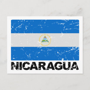 Nicaragua Vintage Flag Postcard