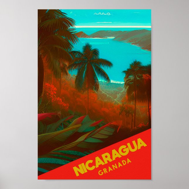 Nicaragua vintage travel poster (Front)
