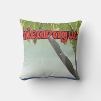 Nicaragua vintage travel poster. cushion