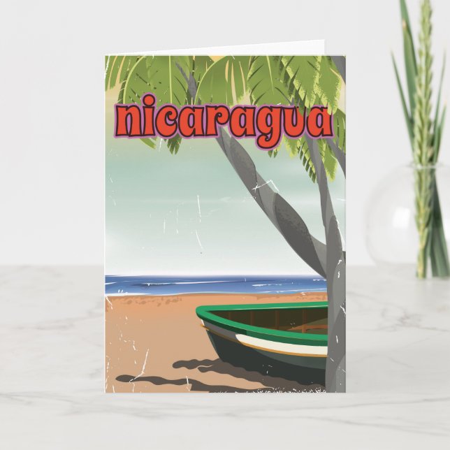 Nicaragua  vintage travel poster. holiday card (Front)