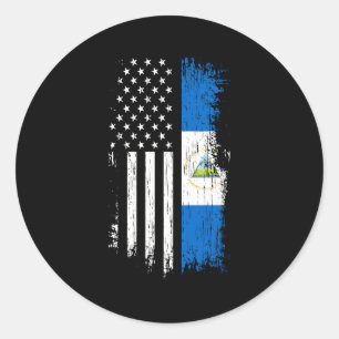 Nicaraguan American Flag Pride Nicaragua Classic Round Sticker