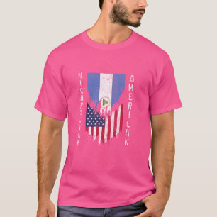 Nicaraguan American Flags Ripped Torn Nicaragua T-Shirt